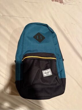 Herschel Supply Company Teal and Black Sling Bag with Yellow Trim